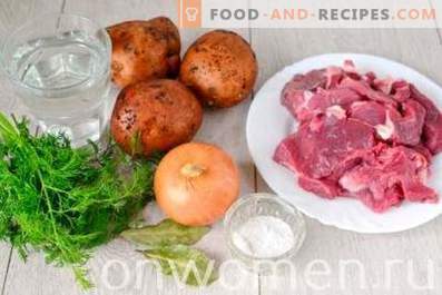 Goveje meso, kuhano s krompirjem v počasnem štedilniku