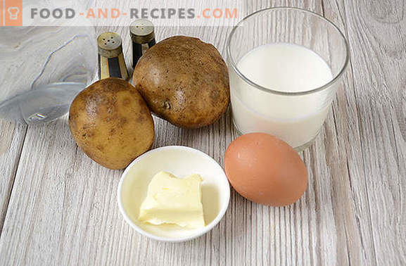Gătit cartofi piure cu lapte de consistență corespunzătoare