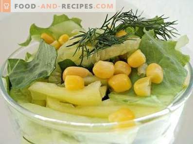 Salade met maïs, komkommer en paprika