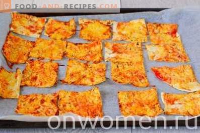 Lavash čipi s sirom v pečici