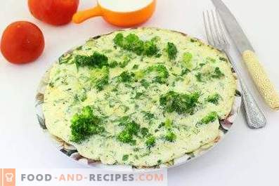 Omlet s brokoli v ponvi