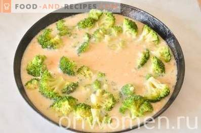Tortilla con brócoli y queso en el horno